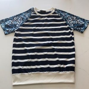 Zara man multi pattern shirt.